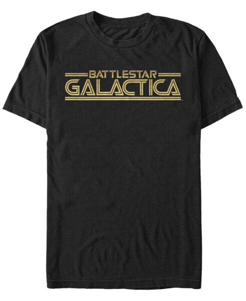 Battlestar Galactica Men's Retro Gold Logo Short Sleeve T-Shirt