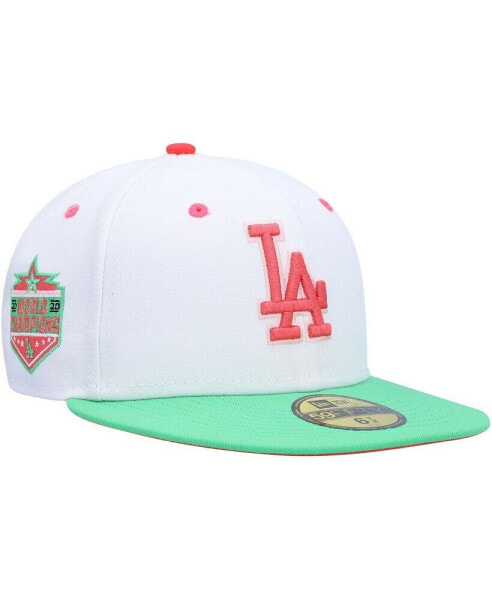 Men's White, Green Los Angeles Dodgers Watermelon Lolli 59FIFTY Fitted Hat
