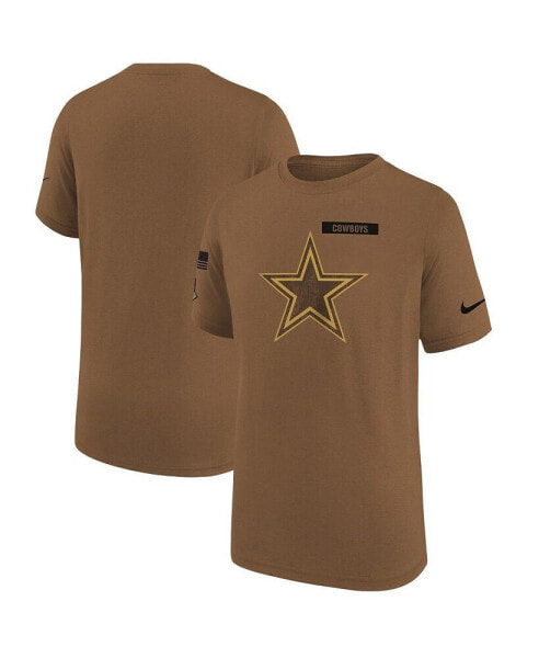 Футболка для малышей Nike Даллас Каубойс 2023 Легендарная футболка "Salute to Service" коричневого цвета.