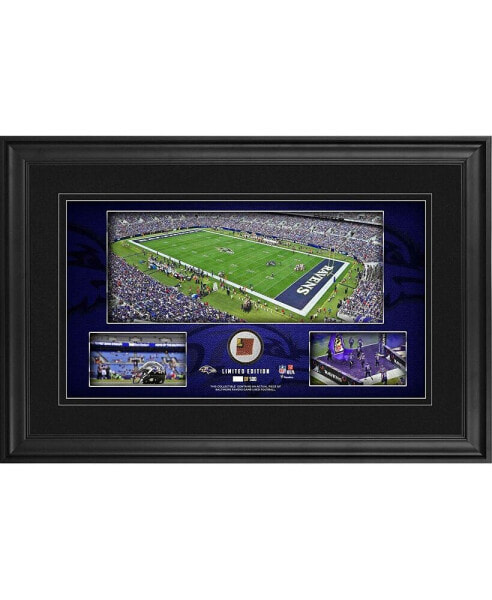 Baltimore Ravens Framed 10" x 18" Stadium Panoramic Collage with Game-Used Football - Limited Edition of 500