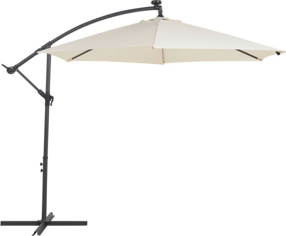 Shumee Parasol ogrodowy LED 285 cm beżowy CORVAL