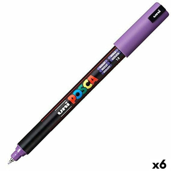 Ручка акриловая POSCA PC-1MR фиолетовая 6 штук