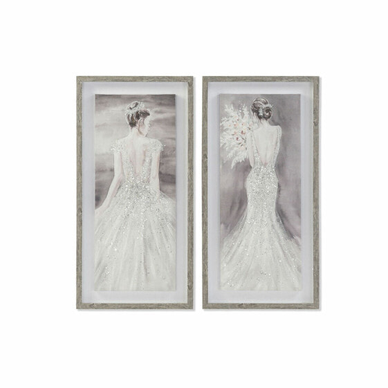 Картина DKD Home Decor 40 x 3,8 x 80 cm Женщина романтик (2 штук)