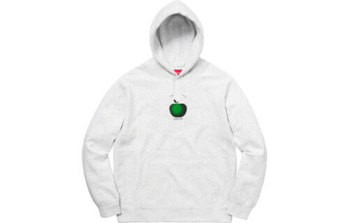 Supreme SS19 Apple Hooded Sweatshirt Grey 苹果Logo连帽衫卫衣 男女同款 灰白色 送礼推荐 / Худи Supreme SS19 Apple SUP-SS19-62