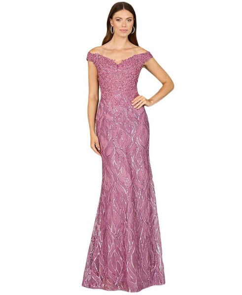 Women's Off Shoulder, Mermaid Lace Gown