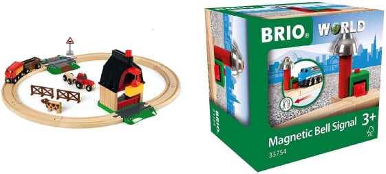 BRIO 33984 Farm Set, Wooden Train with Farm, Animals and Wooden Rails, Toddler Toy, Recommended from 3 Years of Age