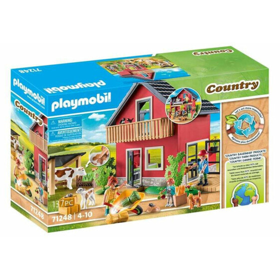 Игровой набор Playmobil 71248 Country Furnished House with Barrow and Cow 137 Pieces (Страна Обустроенный Дом с Тележкой и Коровой)