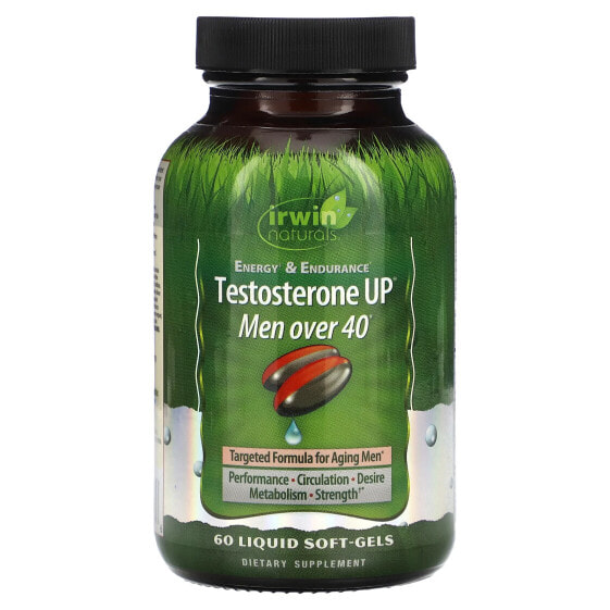 Витамины для мужского здоровья Irwin Naturals Testosterone UP для мужчин 40+ 60 жидких капсул