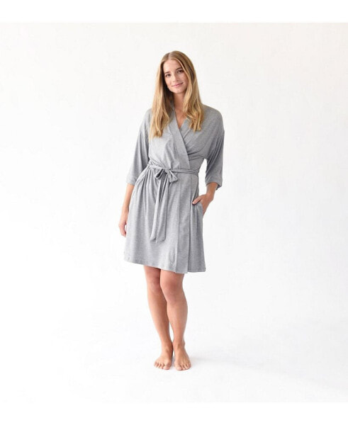 Women's Stretch-Knit Viscose from Bamboo Kimono Robe