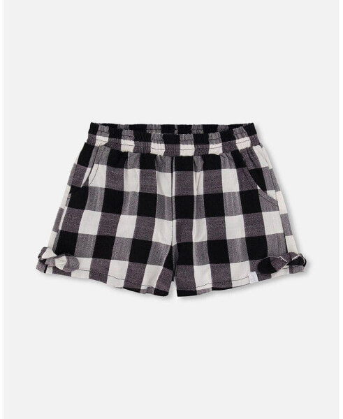 Girl Short With Knots Vichy Black And White - Toddler Child