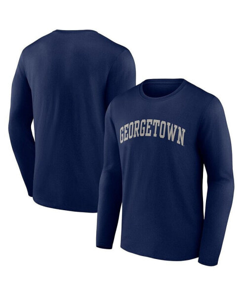 Men's Navy Georgetown Hoyas Basic Arch Long Sleeve T-shirt