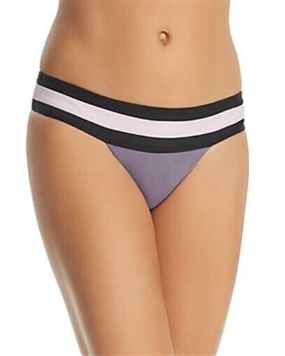 PilyQ 262828 Women's Stretch Colorblock Amethyst Bikini Bottom Swimwear Size L