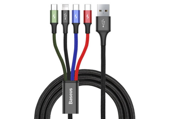 Baseus CA1T4-B01 - Black - USB A - Lightning + micro-USB B + USB C - 1.2 m - Male - Male