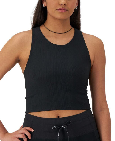 Women's Ribbed Soft Touch Racerback Crop Top