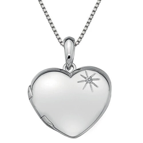 Silver necklace Hot Diamonds DP495 Memoirs Heart Locket