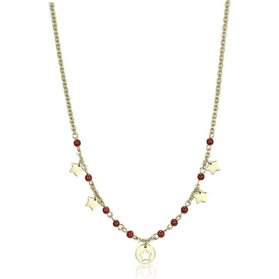 Gold-plated steel necklace with Haiti SHT01 stars