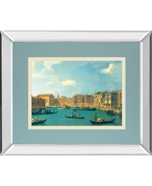 View of The Canal of Santa Chiara by Antonia Canaletto Mirror Framed Print Wall Art, 34" x 40"