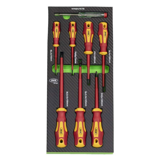 JBM 8 pieces insulated screwdriver set eva tray carbon fiber finish