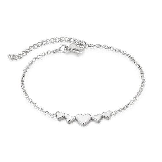 Romantic steel bracelet Hearts VEDB0330S