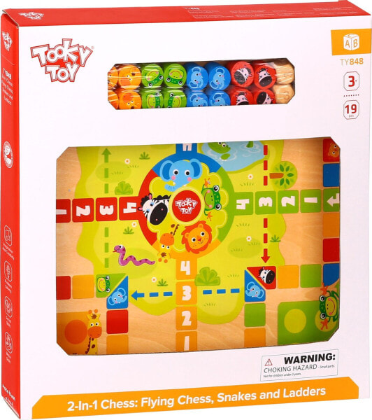 Tooky Toy Gra planszowa Ludo Chińczyk, Węże i Drabiny