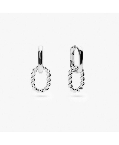 Double Hoop Earrings - Ash Double Silver