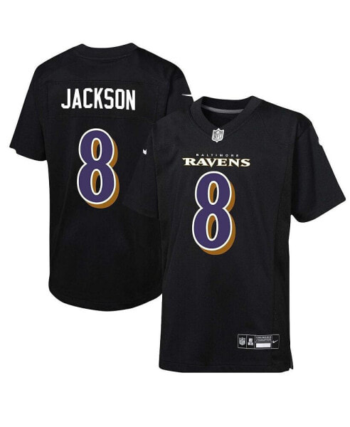 Youth Lamar Jackson Black Baltimore Ravens Fashion Game Jersey