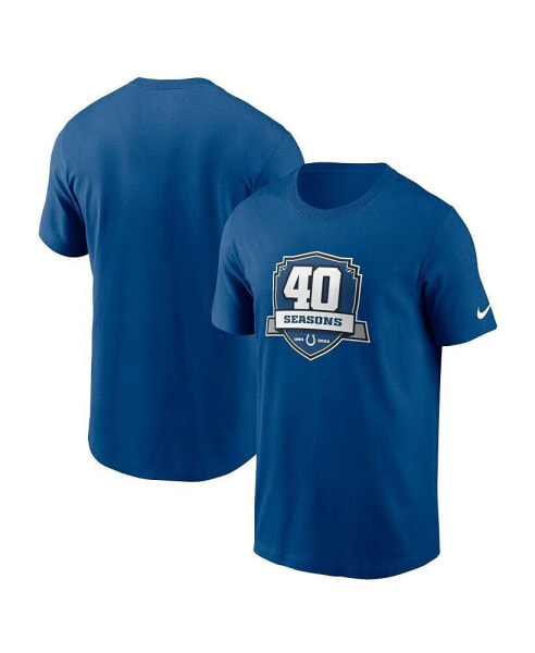 Men's Royal Indianapolis Colts 40th Anniversary Essential T-shirt