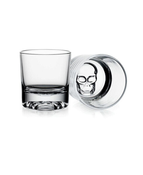 Skull Double Old-Fashioned Glasses, Set of 2