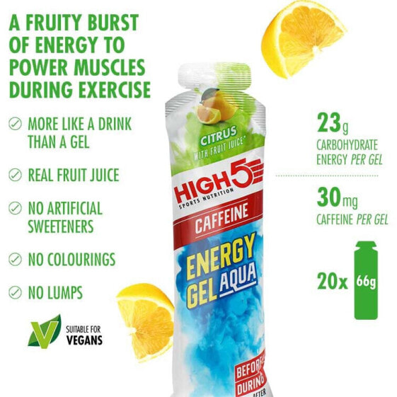 HIGH5 Aqua Caffeine Energy Gel 66g Citrus