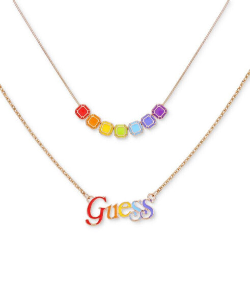 Gold-Tone Rainbow Logo Two-Row Necklace, 20" + 2" extender