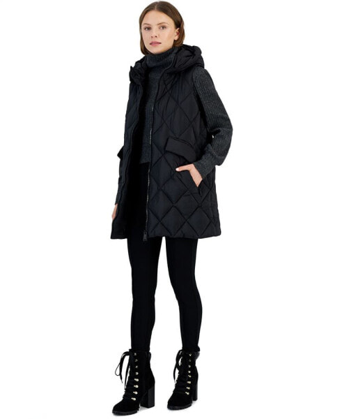 Women's Long Hooded Puffer Vest