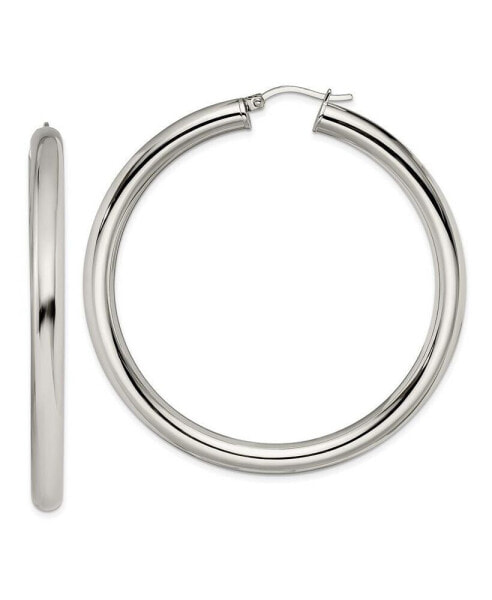 Stainless Steel Polished Hoop Earrings