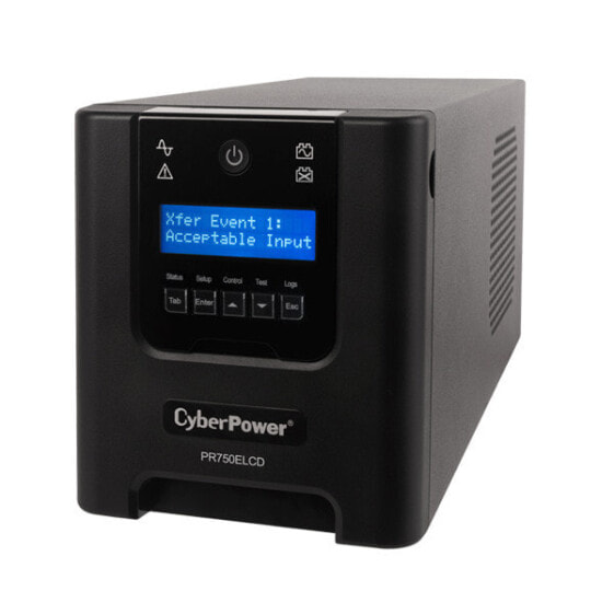 CyberPower Systems CyberPower PR750ELCD - 0.75 kVA - 675 W - 47/63 Hz - 230 V - C14 coupler - 6 AC outlet(s)