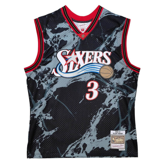 MITCHELL & NESS NBA MARBLE SWINGMAN JERSEY PHILADELPHIA 76ERS 2000 ALLEN IVERSON