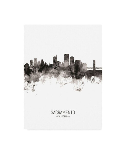 Michael Tompsett Sacramento California Skyline Portrait II Canvas Art - 36.5" x 48"
