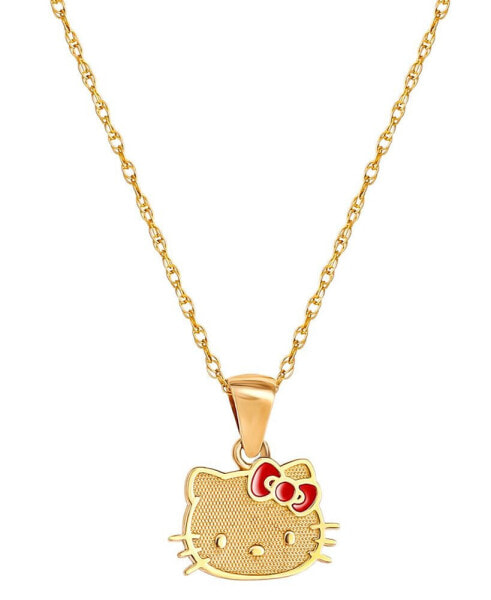 Macy's enamel Bow Hello Kitty 18" Pendant Necklace in 10k Gold