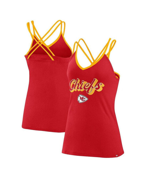 Women's Red Kansas City Chiefs Go For It Strappy Crossback Tank Top