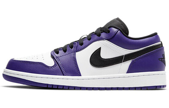 Кроссовки женские Nike Air Jordan 1 Low Court Purple White (Белые, Фиолетовые)