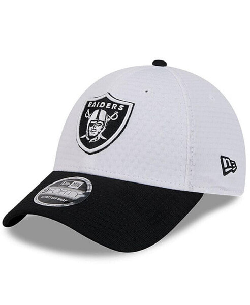 Men's White/Black Las Vegas Raiders 2024 NFL Training Camp 9FORTY Adjustable Hat