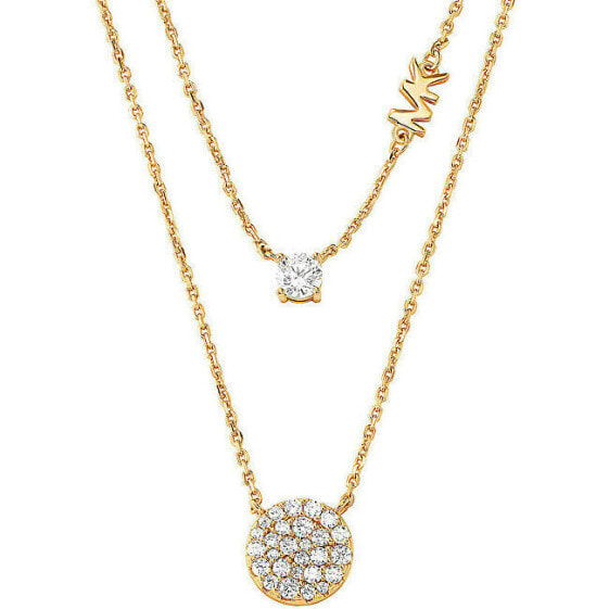 Modern Double Brilliance Gold Plated Necklace MKC1591AN710