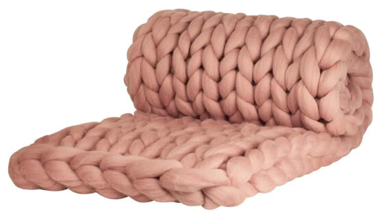 Wolldecke Cosima Chunky Knit S pale pink