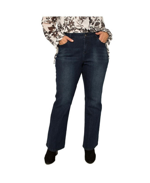 Women's Plus Size Dark Wash Slim Flare Jeans