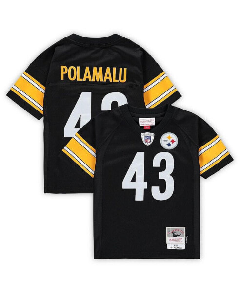 Футболка для малышей Mitchell&Ness Troy Polamalu Pittsburgh Steelers 2005 черная, уходит из ассортимента