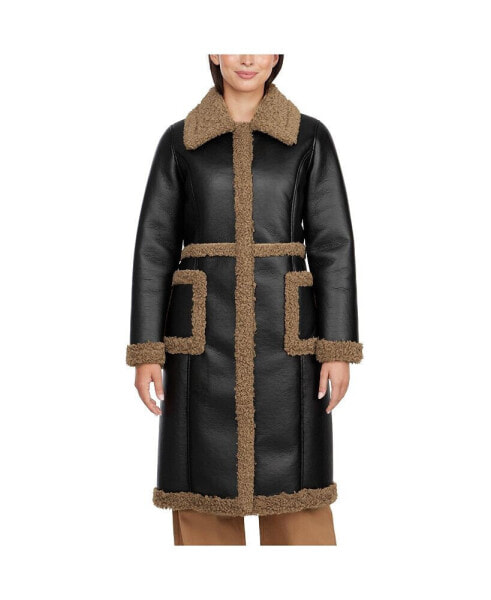 Women's Faux Shearling Single Breasted Coat