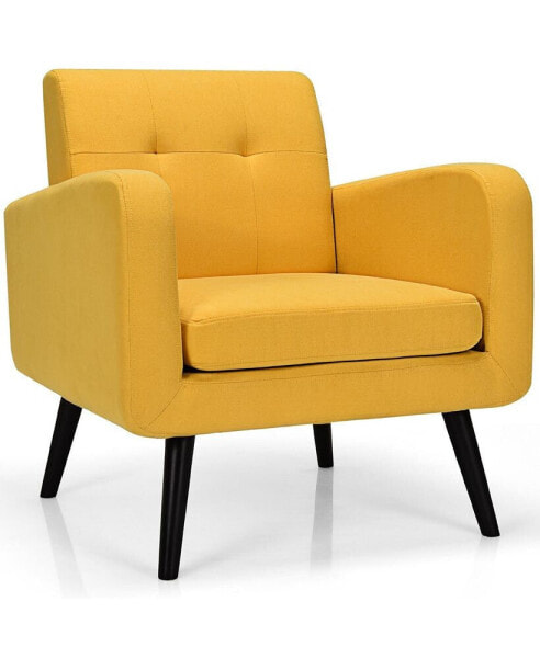 Кресло одноместное Costway Mid Century Fabric Arm Chair