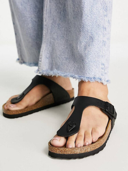 Birkenstock Gizeh toepost sandals in black