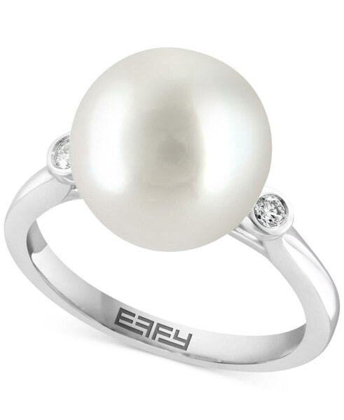 EFFY® Freshwater Pearl (11-1/2mm) & Diamond (1/20 ct. t.w.) Ring in 14k White Gold