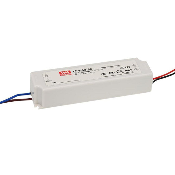 Meanwell MEAN WELL LPV-60-5 - Lighting power supply - White - Plastic - IP67 - ITE EN/UL/IEC 60950 - AC