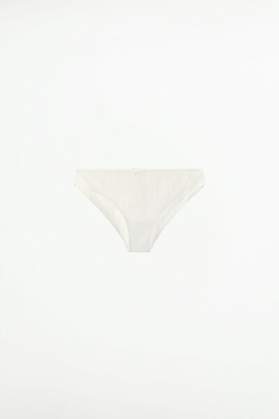 Pointelle briefs with lace trim