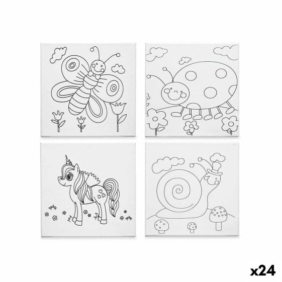 Холст белый Pincello Для рисования Животные 25 x 25 x 1,5 см (24 шт)